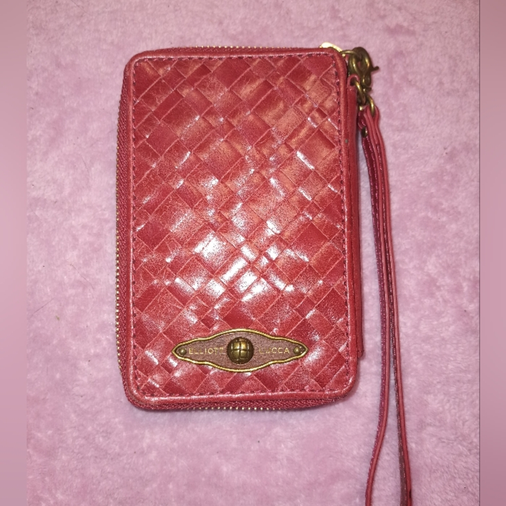 Elliott Lucca Pink Woven Wristlet